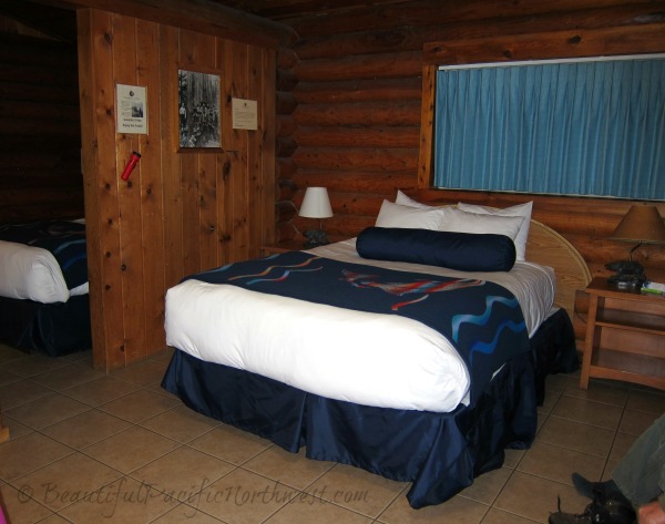 Kalaloch Lodge Cabin interior - beds and sitting area (out of view)