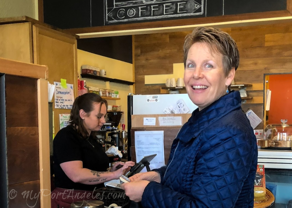 One happy customer at New Day Eatery in Port Angeles WA!